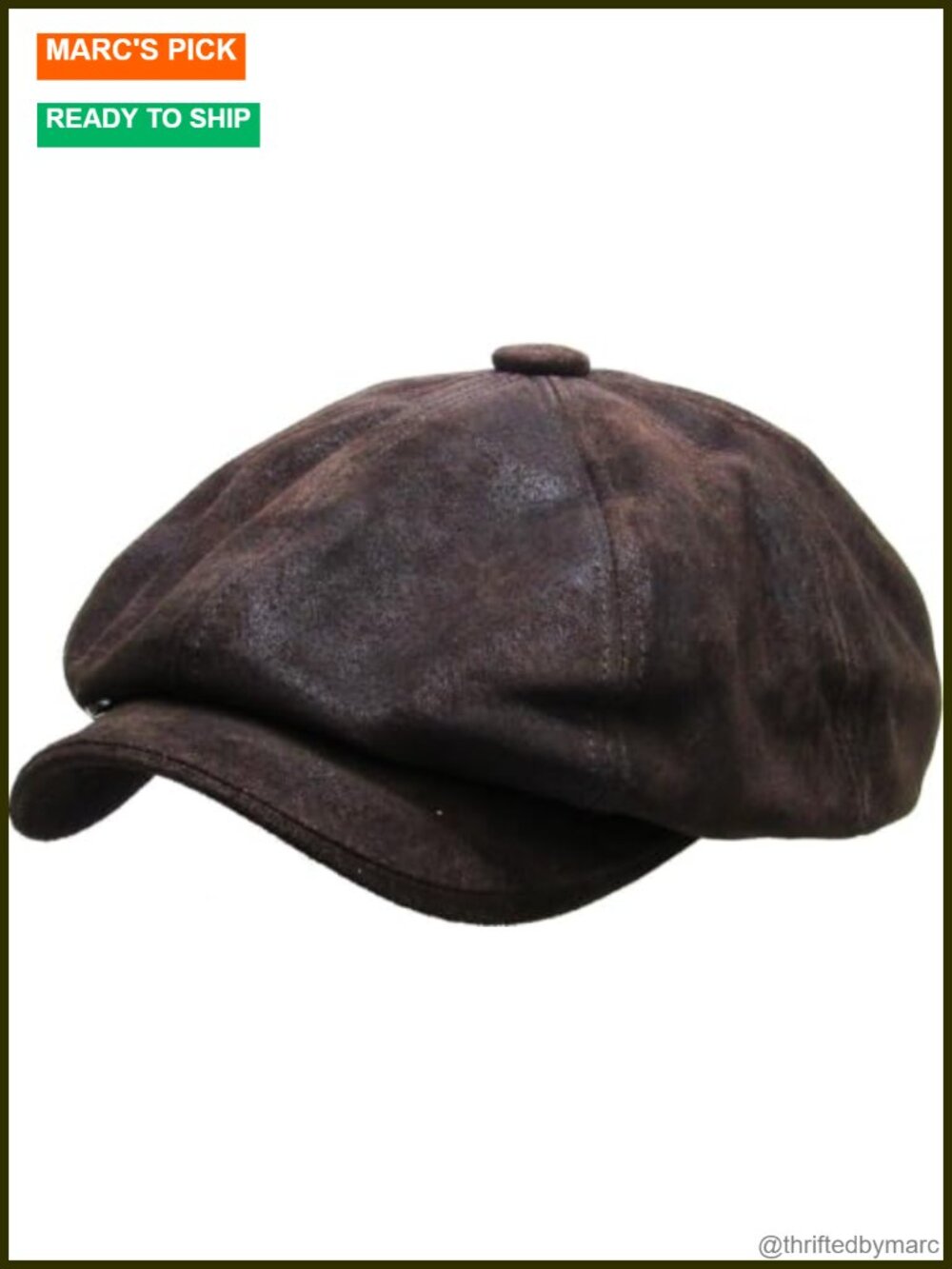Leather Newsboy Cap Ivy Classic Men's PU Leather Hat
